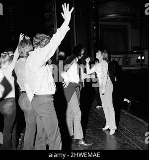 Dancer, choreographer and actress Gillian Lynne during rehearsals a Drury Lane for 'Phil the Fluter's Ball'. 24th October 1969. Stock Photo