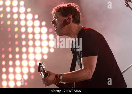 Kevin Parent  performs on stage at the Francos de Montreal music festival in downtown Montreal. Quebec,Canada Stock Photo
