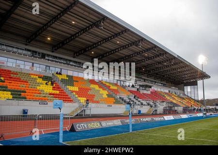 Barnet, United Kingdom. 05th Mar, 2022. Gallagher Premiership Rugby. Saracens V Leicester Tigers. StoneX Stadium. Barnet. The new stand at Saracens Credit: Sport In Pictures/Alamy Live News Stock Photo