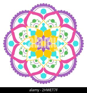 A popular ornamental Moroccan design tile in soft colors on square white background. Stock Photo