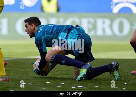 Pamplona, Spain. 05th Mar, 2022. Sergio Herrera (goalkeeper; CA Osasuna) in action during the Spanish La Liga Santander football match between CA Osasuna and Villrreal CF at the Sadar Stadium. (CA Osasuna won: 1 - 0) Credit: SOPA Images Limited/Alamy Live News Stock Photo