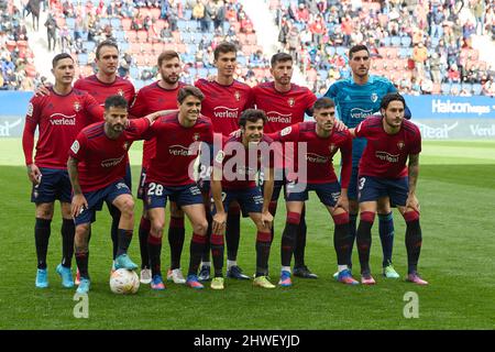 Pamplona, Spain. 05th Mar, 2022. Titular team of the CA Osasuna during the Spanish La Liga Santander football match between CA Osasuna and Villrreal CF at the Sadar Stadium. (CA Osasuna won: 1 - 0) Credit: SOPA Images Limited/Alamy Live News Stock Photo