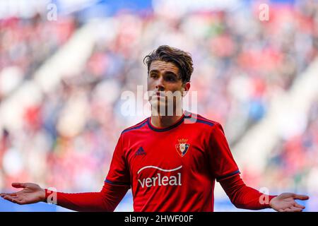 Pamplona, Spain. 05th Mar, 2022. Javi Martínez (midfielder; CA Osasuna) in action during the Spanish La Liga Santander football match between CA Osasuna and Villrreal CF at the Sadar Stadium.(CA Osasuna won: 1 - 0) (Photo by Fernando Pidal/SOPA Images/Sipa USA) Credit: Sipa USA/Alamy Live News Stock Photo