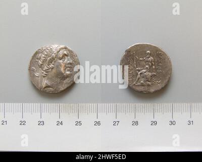 Tetradrachm of Euthydemus I, King of Bactria from Bactria. Ruler: Euthydemus I, King of Bactria c. 230-190 B.C. Mint: Bactria Artist: Unknown Stock Photo