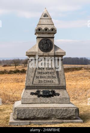 59th New York Infantry monument to Codori Farm barn, Gettysburg ...
