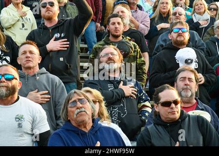 Hagerstown, USA. 05th Mar, 2022. Thousands gather for The People's Convoy, a convoy of trucks and protest of Covid related mandates in Hagerstown, Maryland on March 5, 2022. (Photo by Matthew Rodier/Sipa USA) Credit: Sipa USA/Alamy Live News Stock Photo