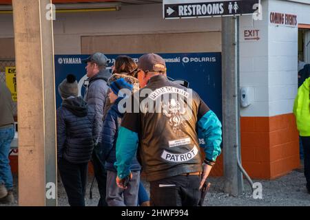 Hagerstown, USA. 05th Mar, 2022. Thousands gather for The People's Convoy, a convoy of trucks and protest of Covid related mandates in Hagerstown, Maryland on March 5, 2022. (Photo by Matthew Rodier/Sipa USA) Credit: Sipa USA/Alamy Live News Stock Photo