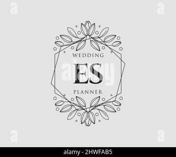 Es initials letter wedding monogram logos Vector Image