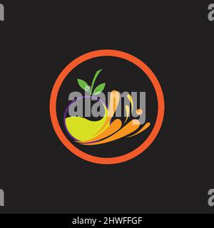 illustration vector logo design for Fresh juice Stock Vector
