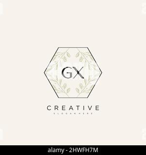 GX Initial Letter Flower Logo Template Vector premium vector Stock Vector