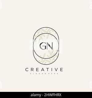 GN Initial Letter Flower Logo Template Vector premium vector Stock Vector