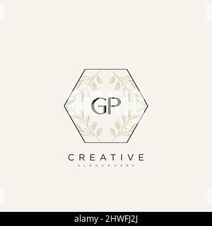 GP Initial Letter Flower Logo Template Vector premium vector Stock Vector