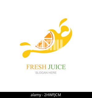 illustration vector logo design for Fresh juice Stock Vector