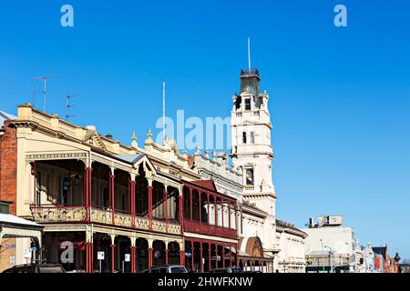 Ballarat Australia /  Ballarat's beautiful Victorian Era buildings in Lydiard Street. Stock Photo