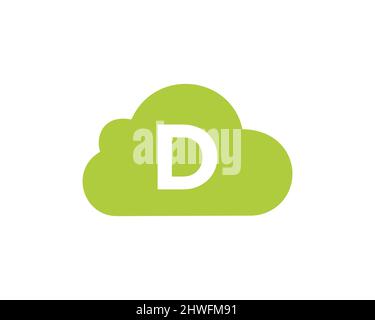 Cloud Logo Design On D Letter. Initial Letter D Cloud Logo Vector Template With White Background Stock Vector