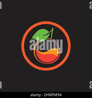 illustration vector logo design for Fresh juice Stock Vector