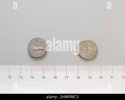 Denarius from Moving mint.  Mint: Moving mint Artist: Unknown Magistrate: Marcus Antonius, 83–30 B.C. Stock Photo
