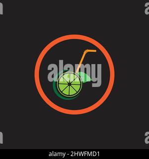 illustration vector logo design for Fresh juice Stock Vector