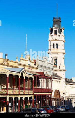 Ballarat Australia /  Ballarat's beautiful Victorian Era buildings in Lydiard Street. Stock Photo