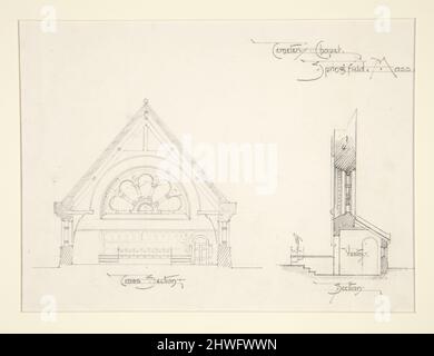Group of sixteen architectural drawings.  Artist: Eugene C. Gardner, American, 1836–1915 Stock Photo