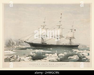 Clipper Ship “Red Jacket” / In the ice off Cape Horn on her passage from Australia to Liverpool, August 1854..  Artist: Charles Parsons, American, born England, 1821–1910After: J. B. Smith, American Stock Photo