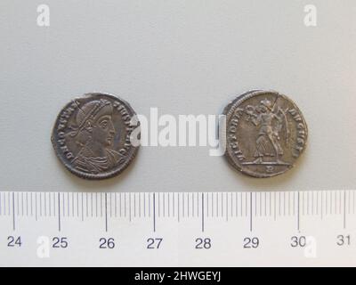 1 Nummus of Constantius II, Emperor of Rome. Ruler: Constantius II, Emperor of Rome, A.D. 317–361, ruled A.D. 337–61 Stock Photo