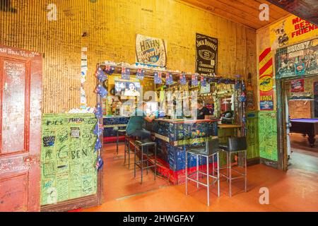 Interior of a typical Outback pub, the Broad Arrow Tavern, Goldfields, Australian Outback, near Kalgoorlie, Western Australia, WA, Australia Stock Photo