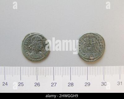 1 Nummus of Constans I, Emperor of Rome from Siscia. Ruler: Constans I, Emperor of Rome, ca. A.D. 323–350, ruled 337–50 Mint: Siscia Artist: Unknown Stock Photo