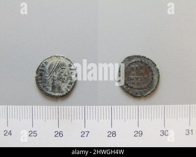 1 Nummus of Constans I, Emperor of Rome from Cyzicus. Ruler: Constans I, Emperor of Rome, ca. A.D. 323–350, ruled 337–50 Mint: Cyzicus Artist: Unknown Stock Photo