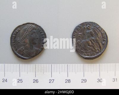 1 Nummus of Constantius II, Emperor of Rome. Ruler: Constantius II, Emperor of Rome, A.D. 317–361, ruled A.D. 337–61 Stock Photo