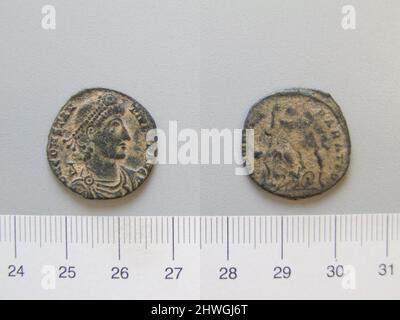 1 Nummus of Constantius II, Emperor of Rome. Ruler: Constantius II, Emperor of Rome, A.D. 317–361, ruled A.D. 337–61 Stock Photo