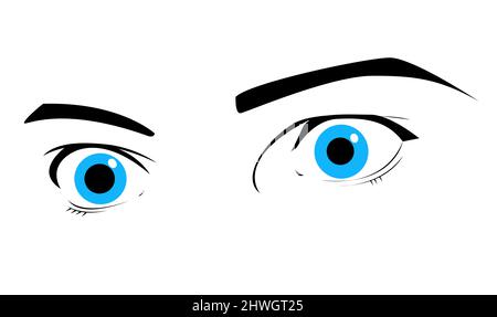 Blue eye icon vector illustration art Stock Vector