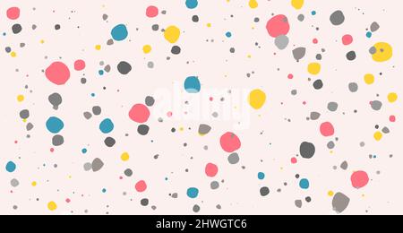 Venetian terrazzo seamless stone fragments pattern in pink peach green yellow color. Modern minimalistic trendy floor tile abstract background vector Stock Vector