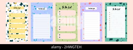 Set collection of colorful to do check list blank daily weekly planner. Suitable for social media story stories web banner template layout with abstra Stock Vector