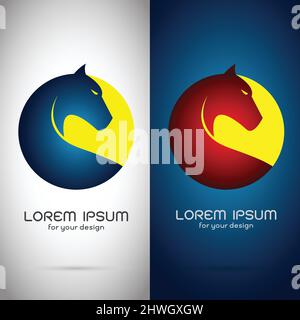 Vector image of tiger design on white background and blue background. Easy editable layered vector illustration. Stock Vector