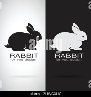 Vector image of a rabbit design on white background and black background, Logo, Symbol. Easy editable layered vector illustration. Stock Vector