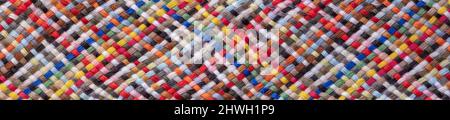 striped multicolored fabric, macro view, high resolution Stock Photo