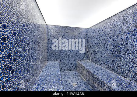 Nice and blue hammam for healthy and beauty time. Indoor situation Stock Photo