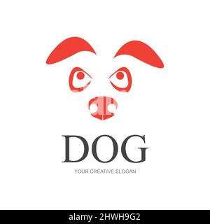 vector of a dog head logo illustration design template Stock Vector
