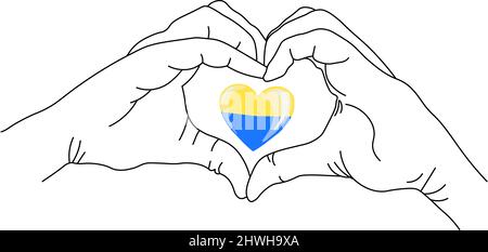 Stay with Ukraine. Vector stickers in support of Ukraine. yellow-blue background, t-shirt print. the concept of stop the war Stock Vector