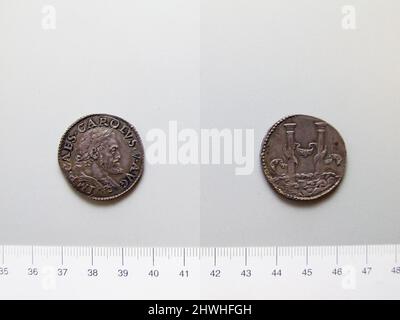 Medal of Charles V. Ruler: Charles V, Holy Roman Emperor, Spanish, 1500–1558, ruled 1516–56 Artist: Unknown Stock Photo