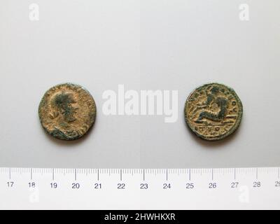 Coin of Volusianus, Emperor of the Roman Empire from Anazarbus. Ruler: Volusianus, Emperor of the Roman Empire, ruled 251–253 Mint: Anazarbus Artist: Unknown Stock Photo