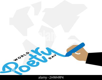 a typography design for celebrating world poetry day event. vector Stock Vector
