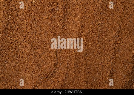 Instant coffee isolated on a background. Top view.