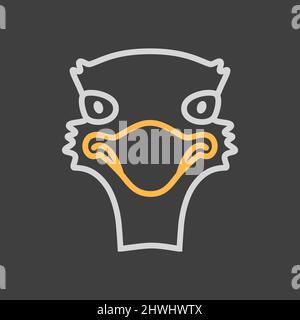 Ostrich icon. Animal head vector. Agriculture sign. Graph symbol for your web site design, logo, app, UI. EPS10. Stock Vector