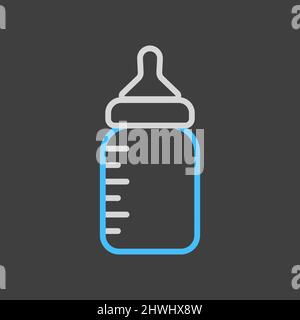 Baby feeding bottle vector icon. Graph symbol for children and newborn babies web site and apps design, logo, app, UI Stock Vector