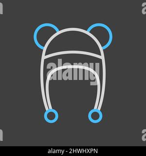 Baby hat with ears vector icon. Graph symbol for children and newborn babies web site and apps design, logo, app, UI Stock Vector