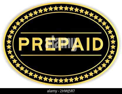 prepaid stamp. prepaid round sign. label on transparent background ...