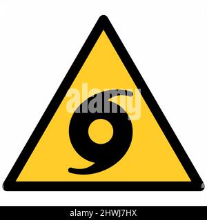 Hurricane Warning Sign isolated on white background Stock Vector
