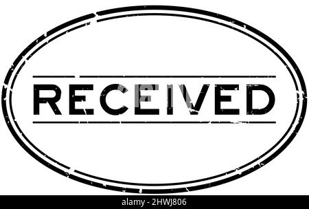 Grunge black received word oval rubber seal stamp on white background Stock Vector